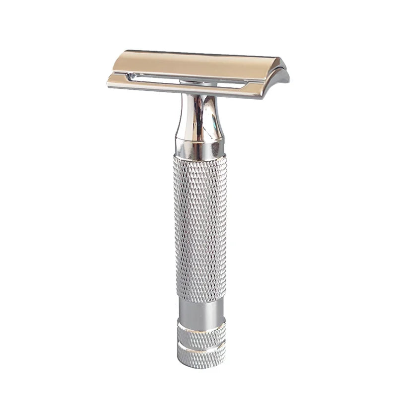 Safety Razor with Zinc Alloy Double Edge Blade - Polished Finish