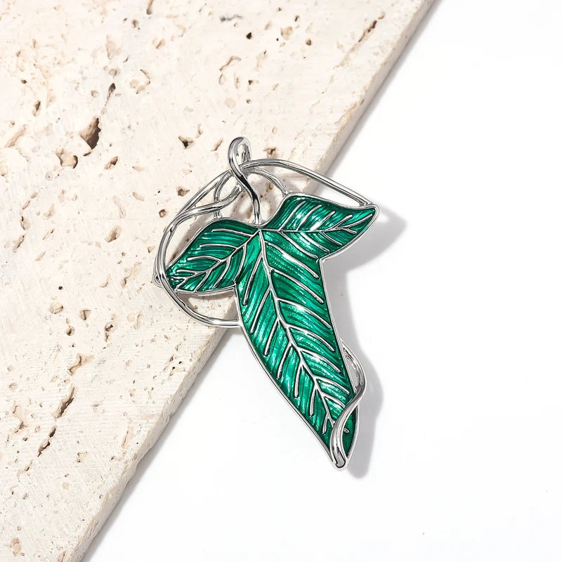 Lord of the Rings Elven Brooch Pins Vintage Green Leaf Jewelry Accessories Gift