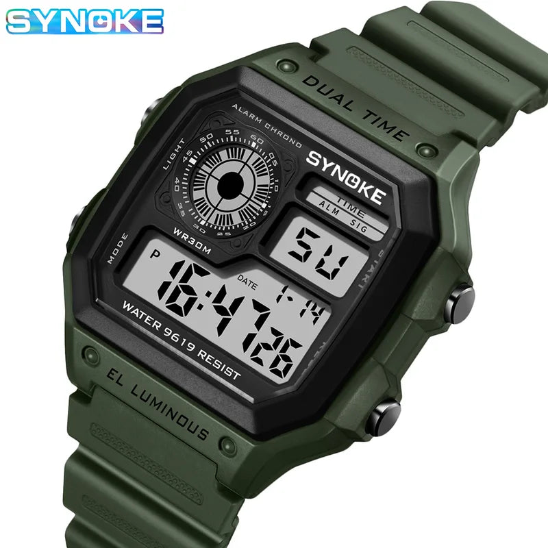 Digital Sports Watch Men Women Waterproof Multifunctional Luminous Wristwatch