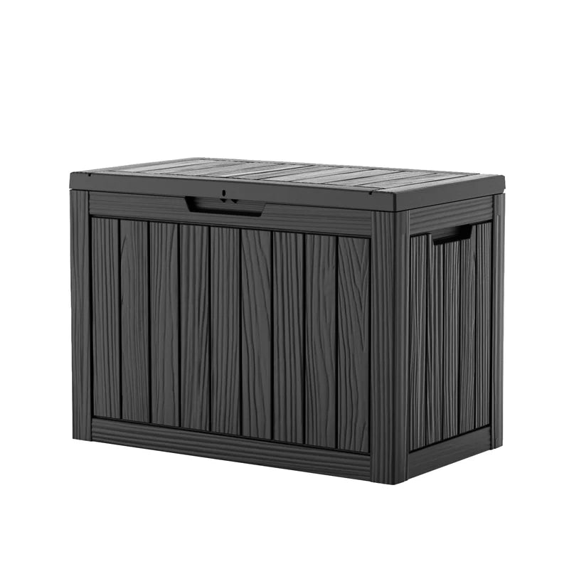 45-Gallon Waterproof Outdoor Storage Box with Locking Lid and Seat Bench