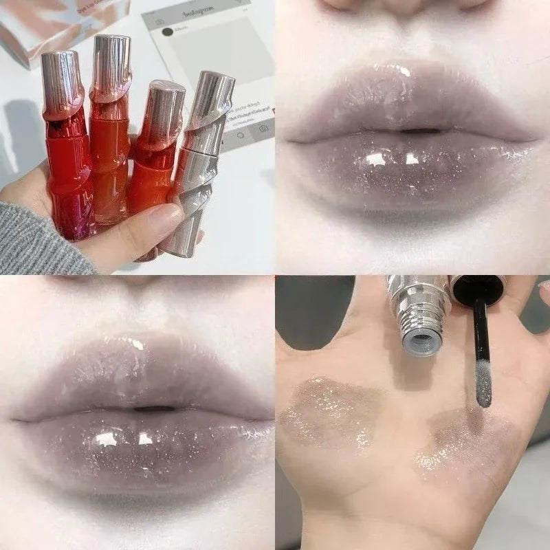 Glossy Lip Stain & Lip Gloss with Sheer Nude Finish - Hyaluronic Plumping Effect