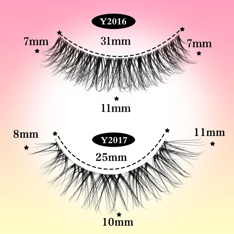 False Eyelash Extensions 3D Mink Half Lashes Natural Cat Eye Makeup 3/10 Pairs