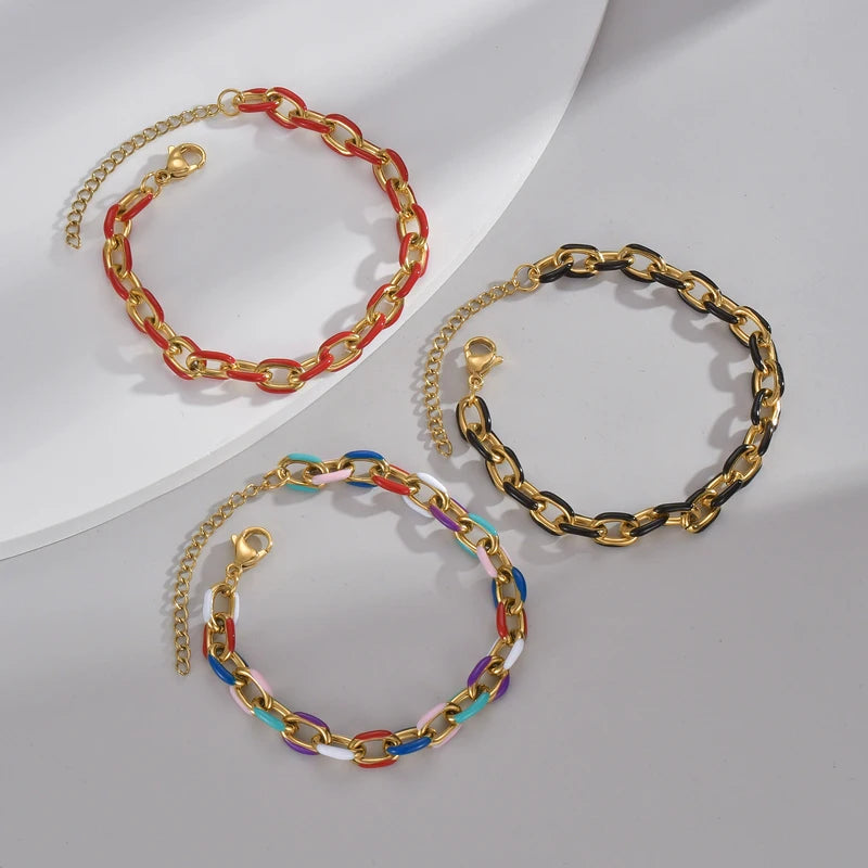Adjustable Stainless Steel Chain Bracelet for Women - Elegant Jewelry Gift