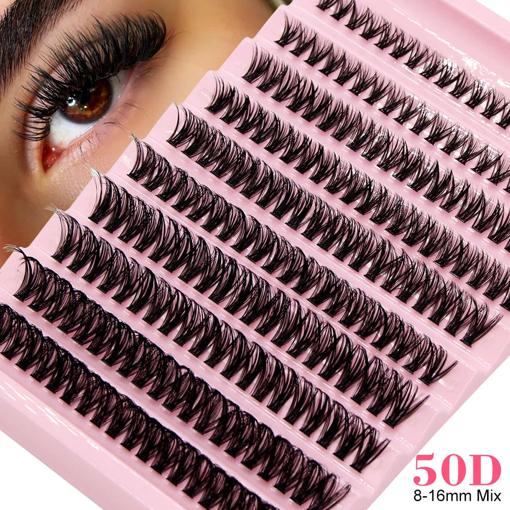 Big Capacity DIY Cluster Eyelash Extensions 8-16mm Charm Style False Lashes