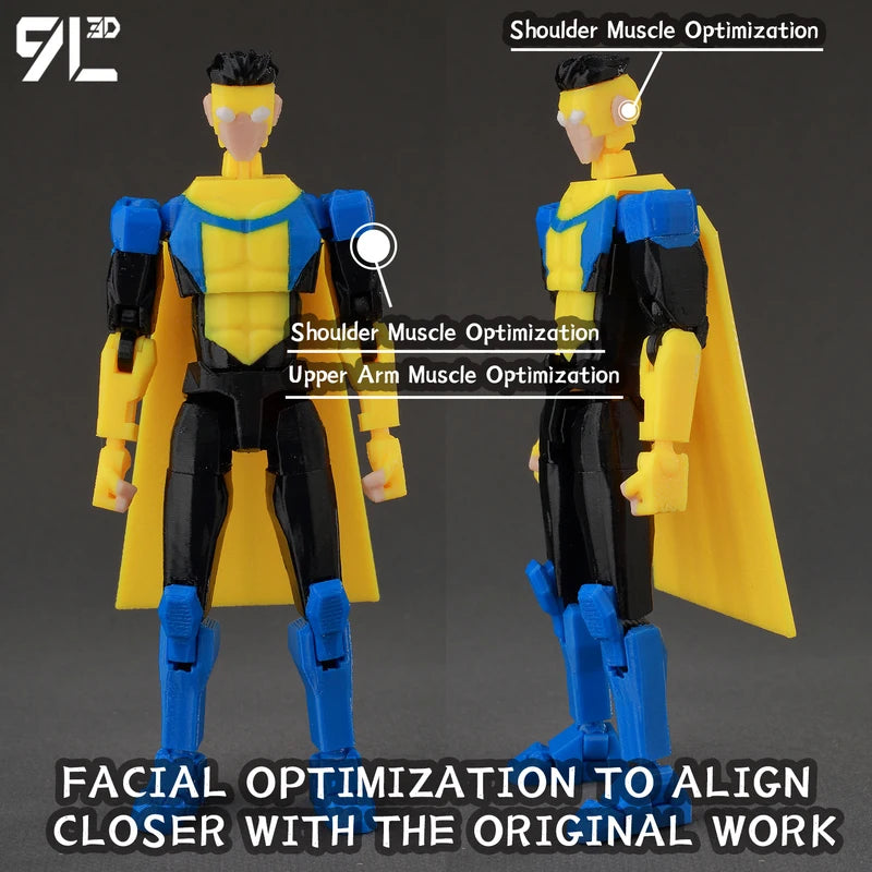 Superhero Action Figure Collectible Toy with Interchangeable Parts - 14cm