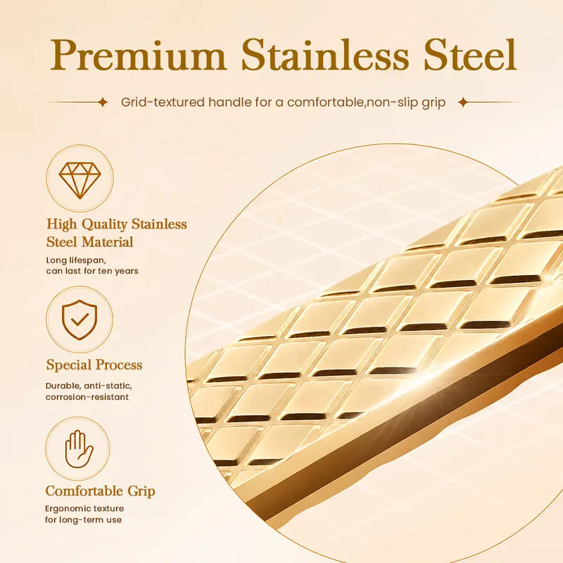 Eyelash Extension Tweezers Fiber Tip Gold Stainless Steel Lash Pickup Tool