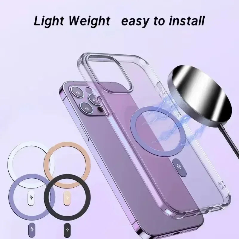 Magnetic Metal Ring Sticker for iPhone Magsafe Wireless Charger Car Phone Holder