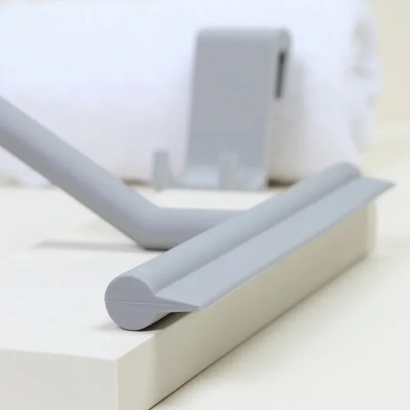 Bathroom Glass Wiper Silicone Scraper with Long Handle for Shower & Mirror Cleaning