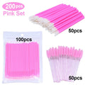 Disposable Eyelash Brush Set for Lash Extension and Makeup Application - 200 Pieces