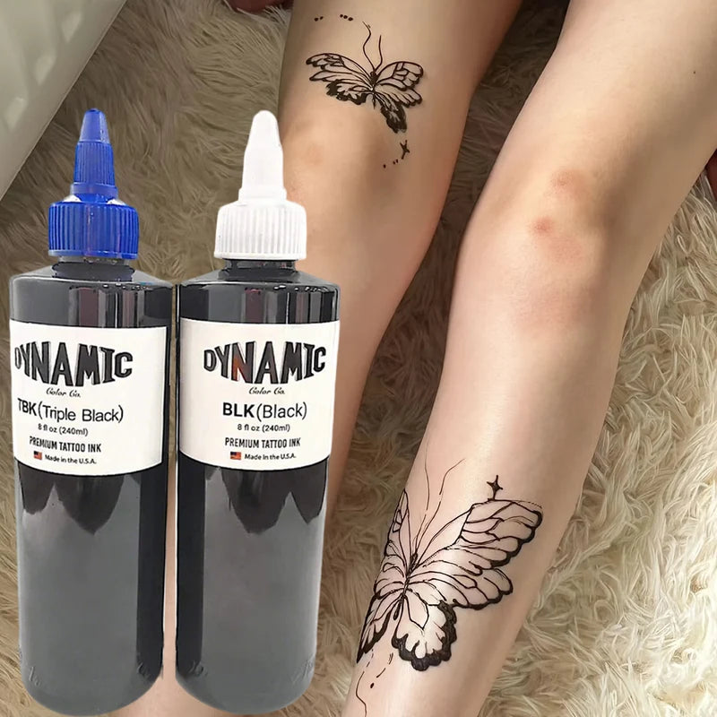 8oz Professional Black Tattoo Ink - Permanent Skin Body Art Pigment