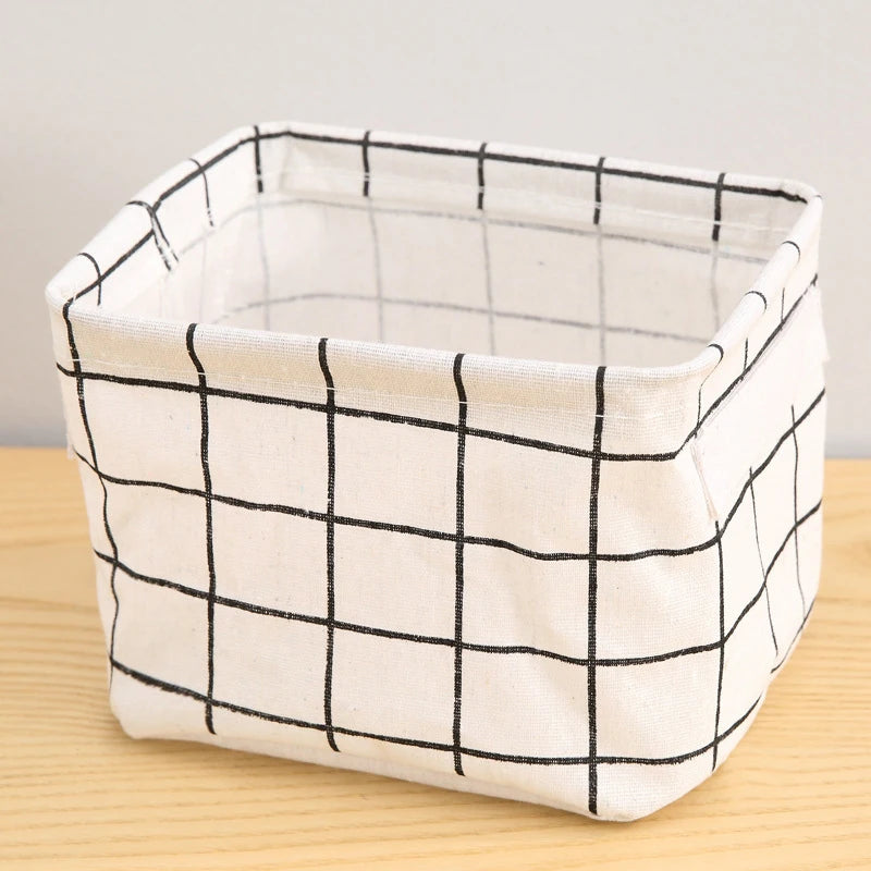 Cotton Hemp Storage Basket with Handheld Handle for Closet and Home Organization
