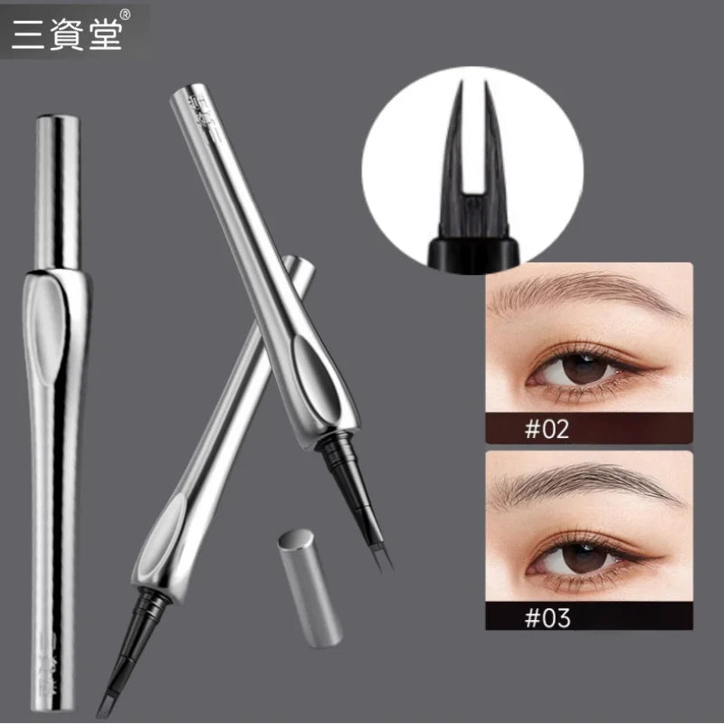 Waterproof Liquid Eyebrow Pencil & Eyeliner - Natural Finish, Long-Lasting, Aegyo-sal Hair Line Pen
