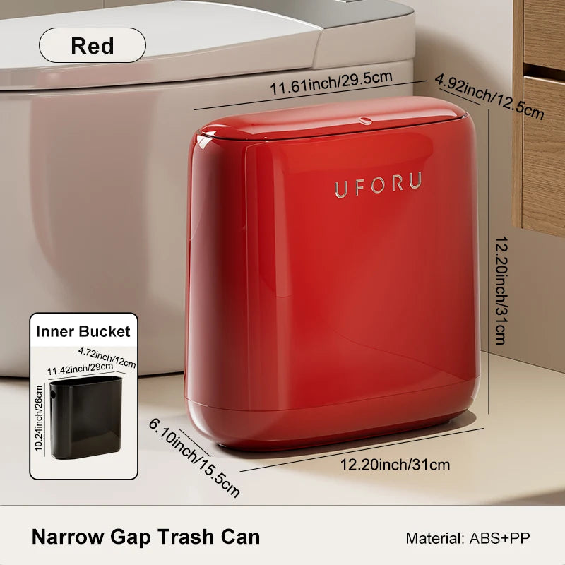Large Capacity Pedal Waste Bin for Bathroom, Living Room, Bedroom — Fits Narrow Spaces