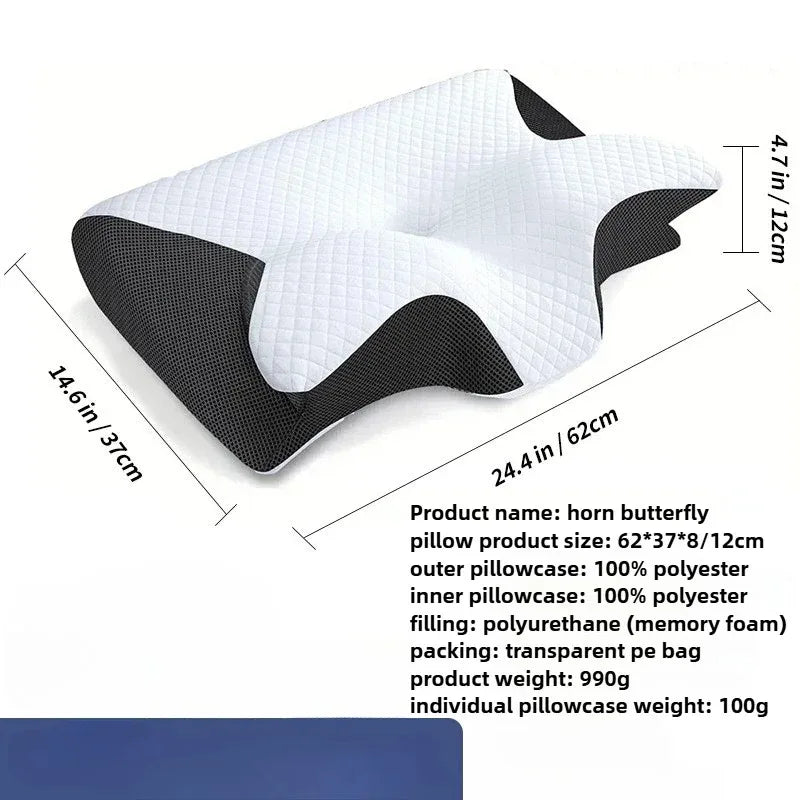 Memory Foam Cervical Neck Pillow with Memory Cotton for Sleep and Comfort