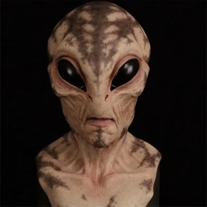 Halloween Alien Mask Cosplay Costume Prop UFO Skull Latex Mask