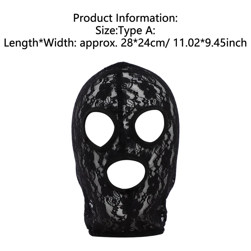 Gothic Lace & Velvet Face Mask for Costume, Halloween & Masquerade