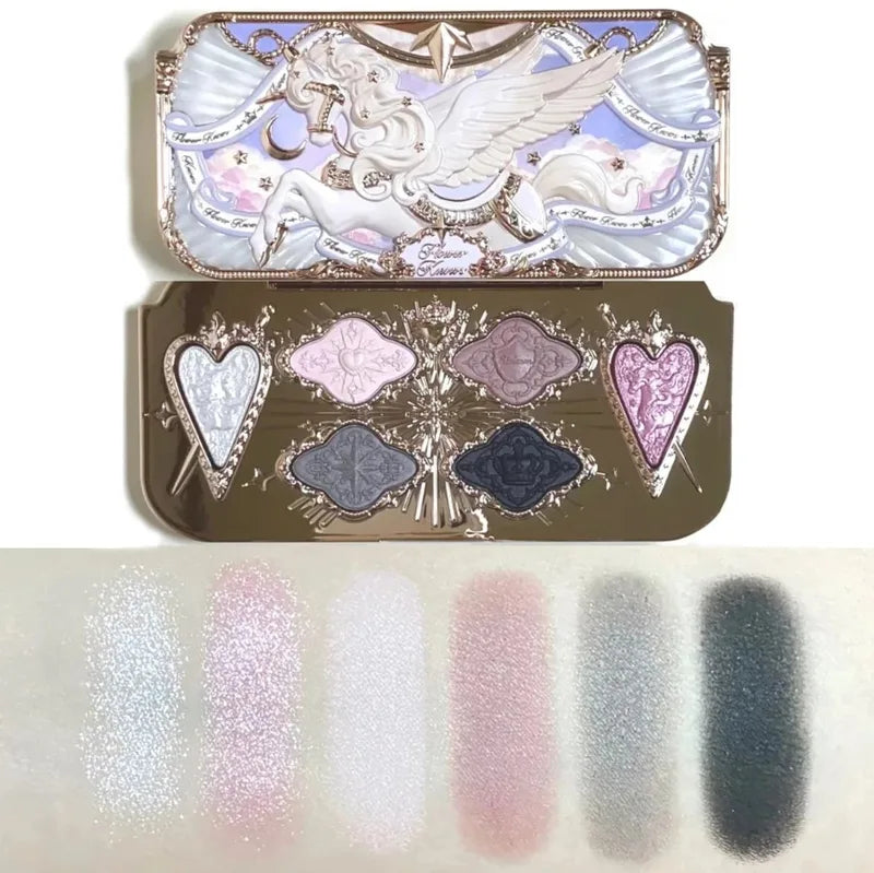 Vegan Makeup Eye Shadow Palette with 6 Colors - Waterproof, Shimmer & Matte Finishes