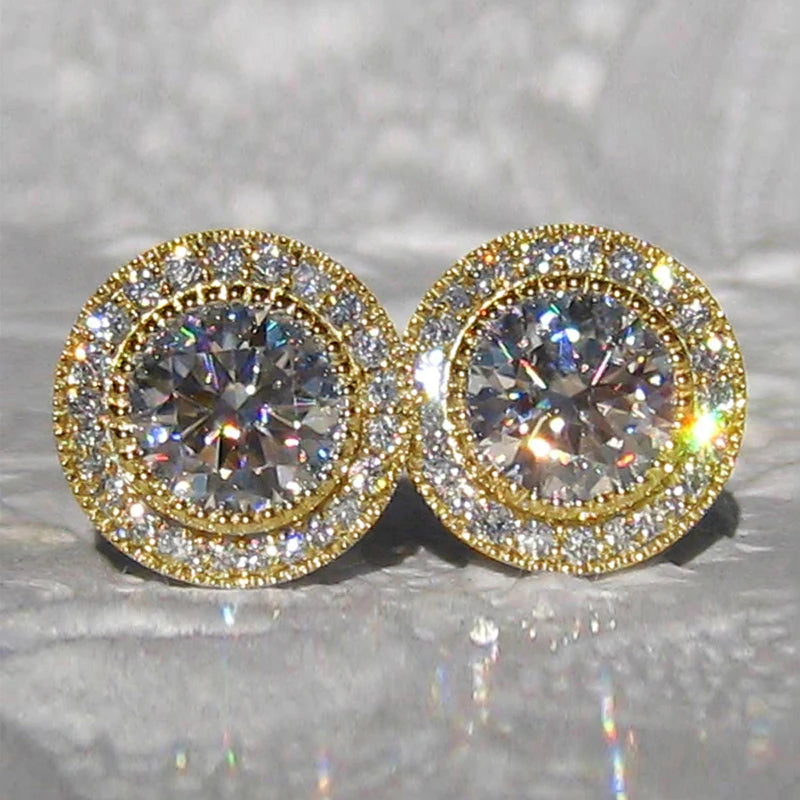 Small Round Stud Earrings for Women with Cubic Zirconia - Versatile Fashion Jewelry