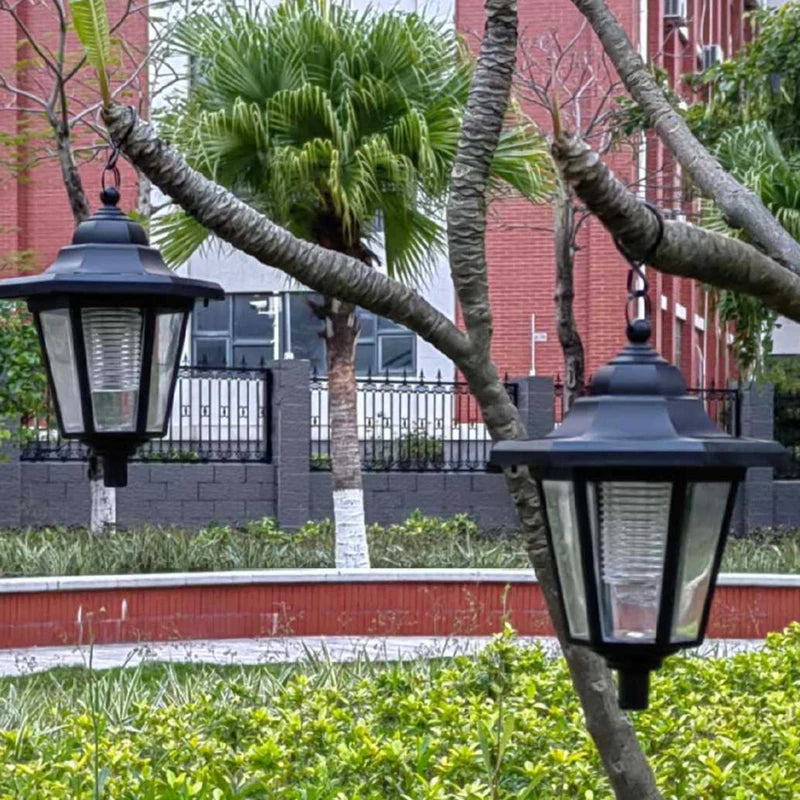 Solar-Powered Hexagonal Hanging Garden Lantern for Outdoors - 1 or 2 Pack