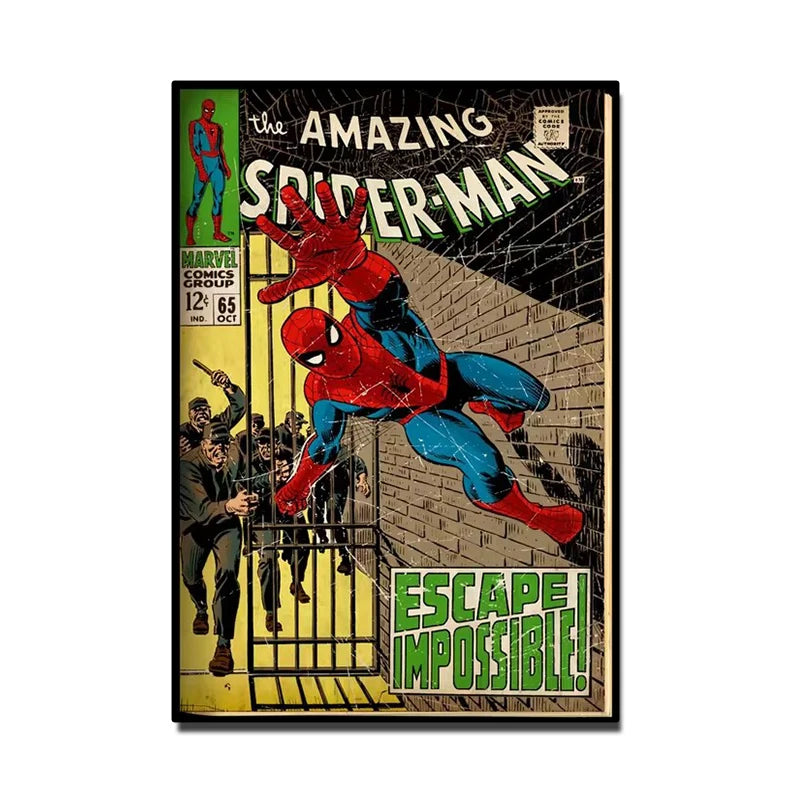 Anime Spider-Man Wall Art Poster for Kids Bedroom Home Decor Canvas Print