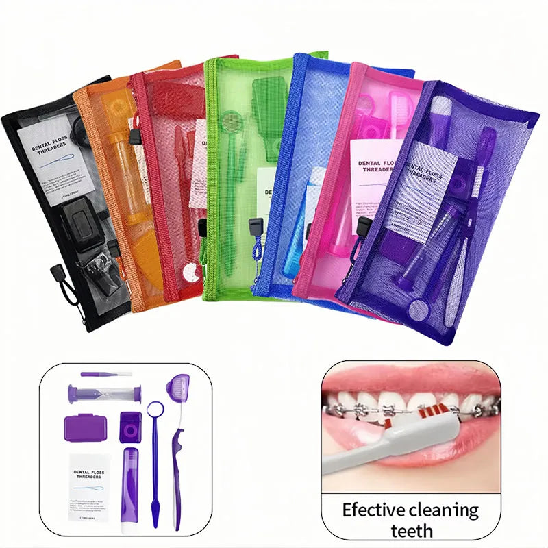 Orthodontic Dental Care Brush Kit - Complete Travel Oral Hygiene Set