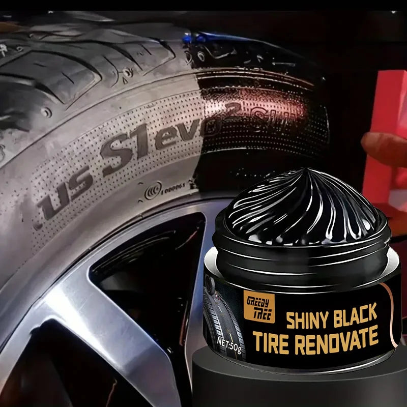 Car Tire Shine Wax with UV Protection & Waterproof Coating - Restores & Prevents Cracking