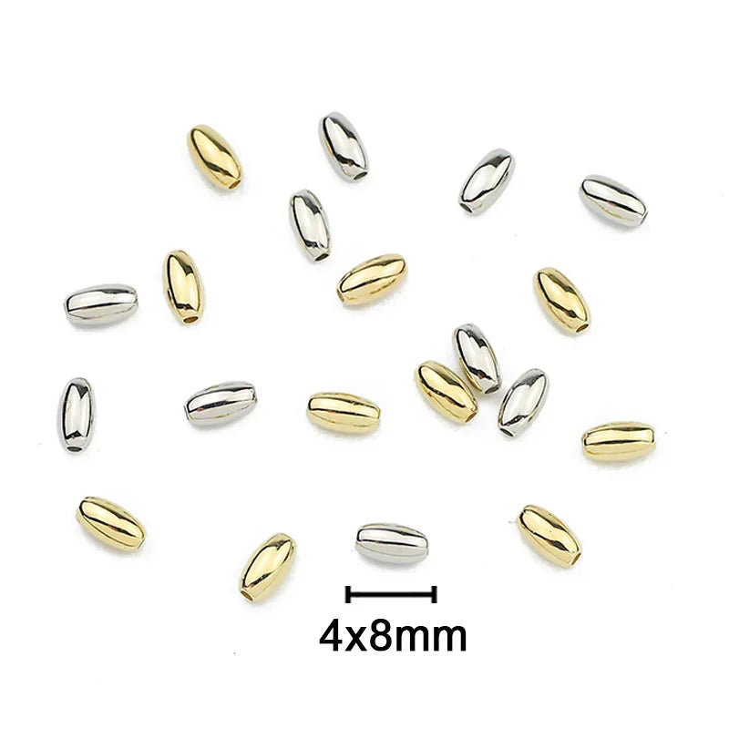 Gold Silver Plated Oval Spacer Beads 3x6mm Jewelry Making Supplies 200pcs