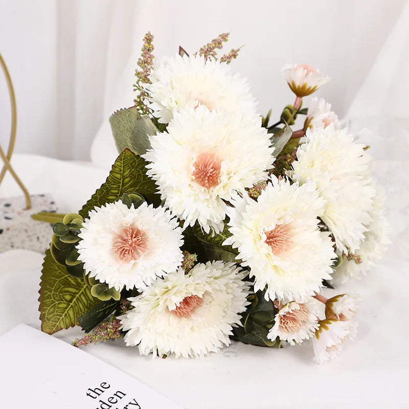 Artificial Sunflower Gerbera Flower for Wedding & Home Decor, Realistic Fake Plant