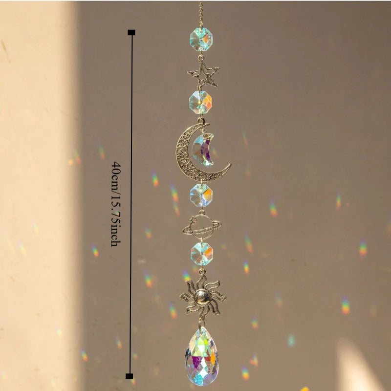 Crystal Wind Chime Rainbow Maker Sun Catcher Decor for Garden & Home