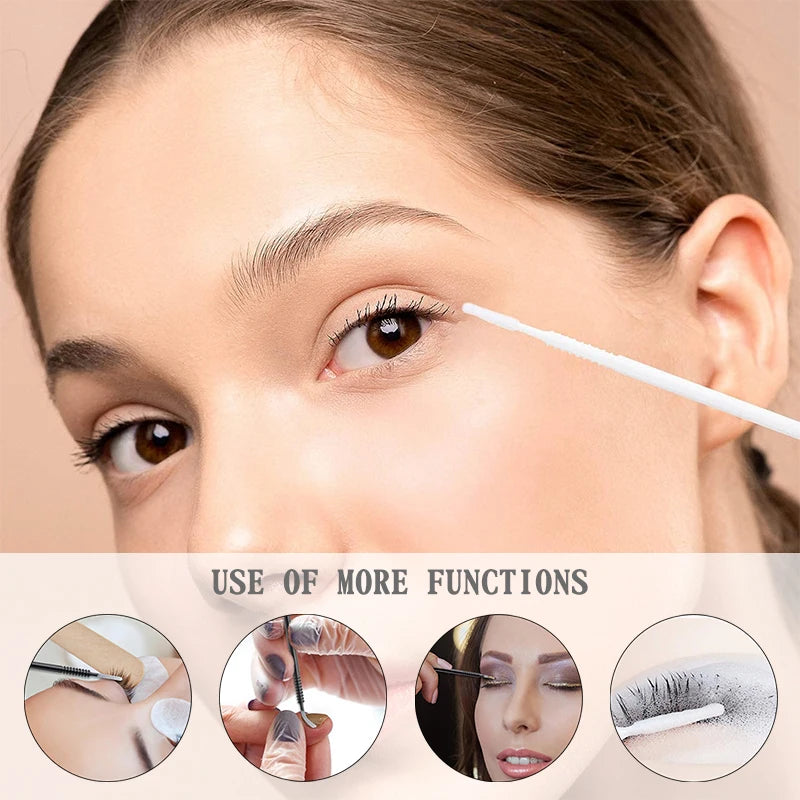 100pcs Micro Makeup Brush Set for Lash Extensions and Precision Application