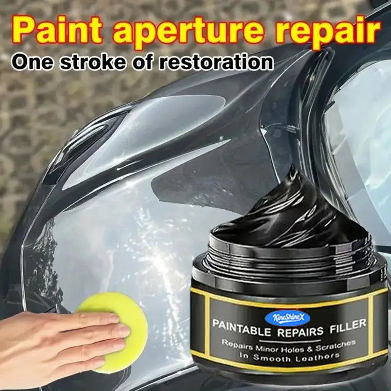 Car Scratch Remover Wax - Plastic, Leather & Paint Repair Filler with Sponge