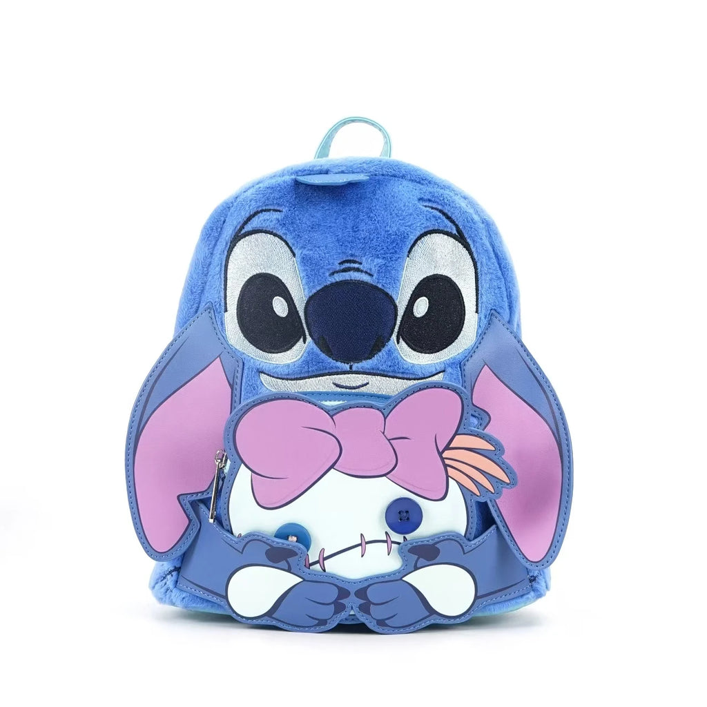Cute Mickey and Minnie Floral Cat Mini Backpack for Women - Double Shoulder Bag Purse