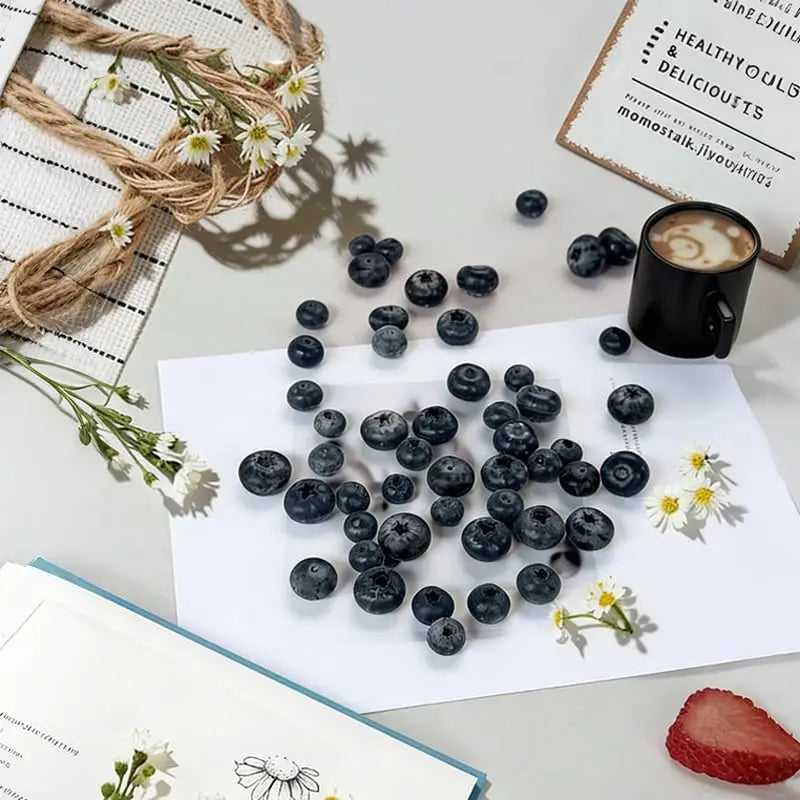 Fake Blueberries - Realistic Faux Fruit Decor for Crafts, Home & Kitchen Displays