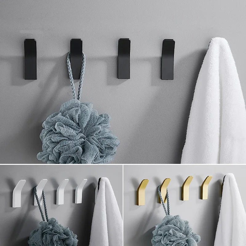 Space Aluminum Hook - Waterproof Rustproof Adhesive Wall Hanger for Clothes & Towels