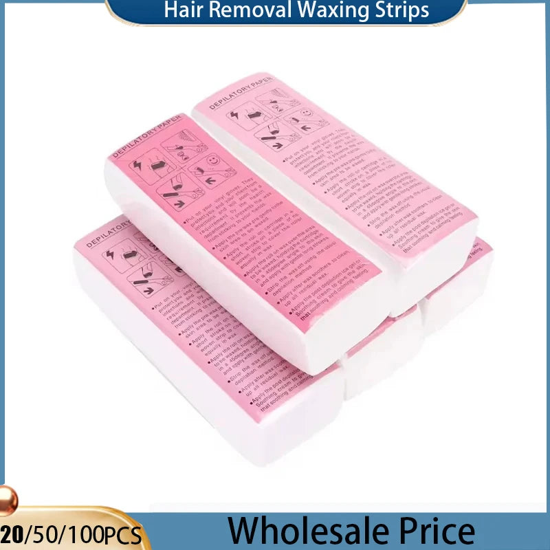Hair Removal Waxing Strips Non-Woven Fabric Depilatory Tool 20-100PCS