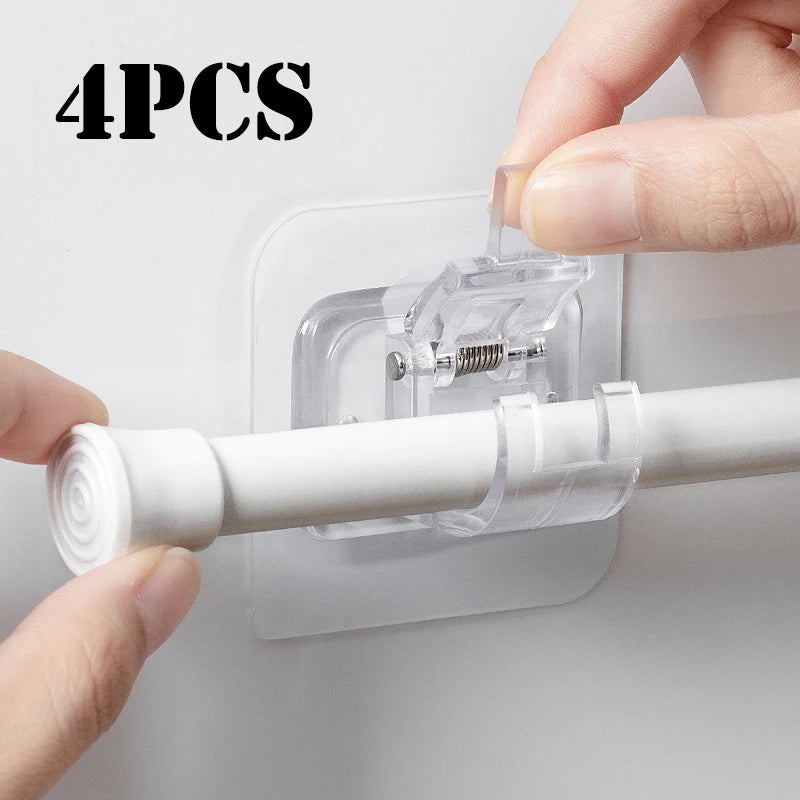 Self Adhesive Hooks for Shower Curtain Rods - Punch-Free Household Organizer