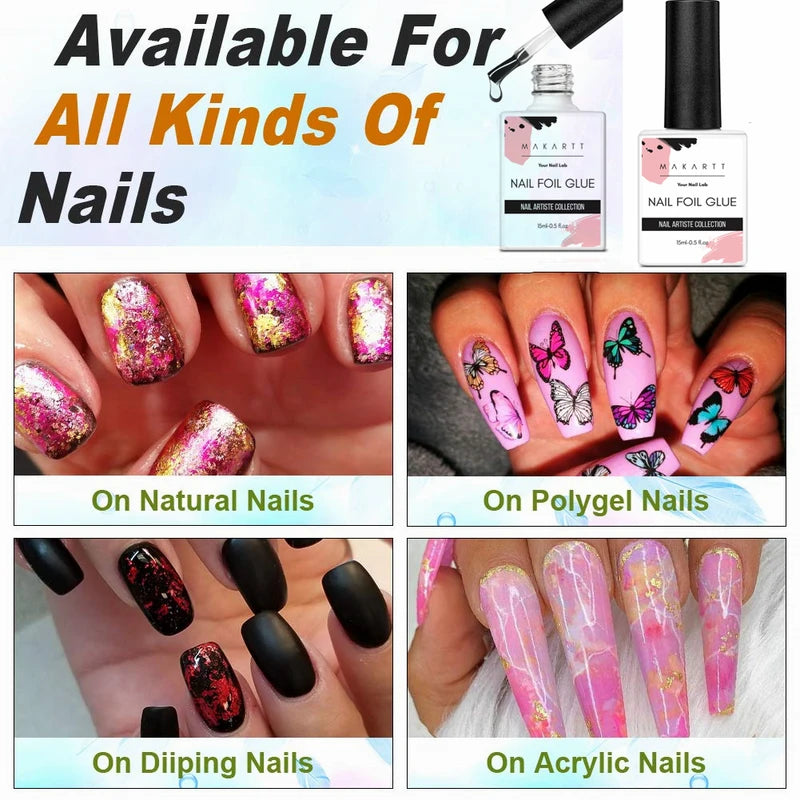 Nail Foil Transfer Gel with Strong Adhesion for Nail Art & DIY, 15ML