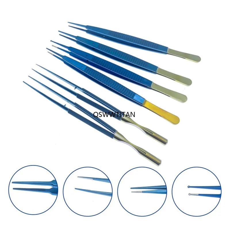 Titanium Vascular & Cardiac Tissue Forceps Micro Surgical Dissecting Forceps - Flat & Round Handles