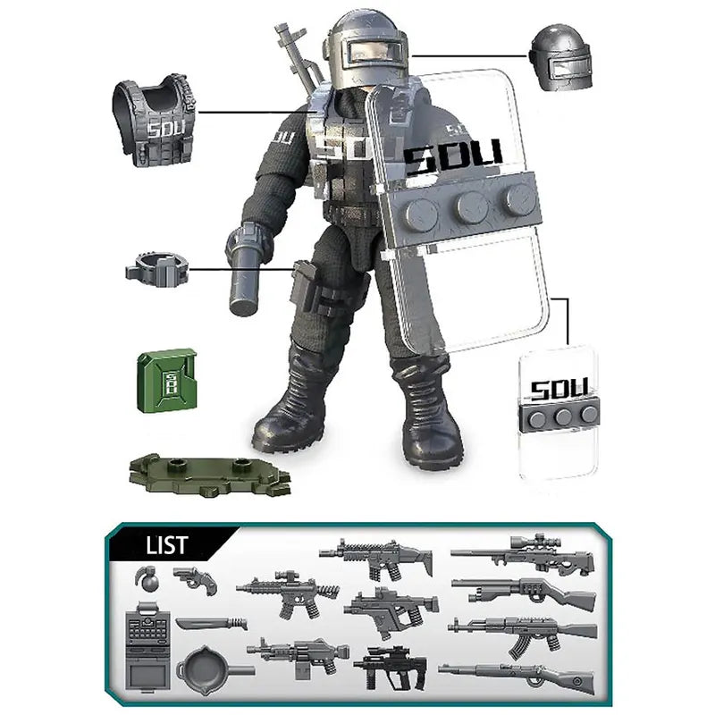 Military Soldiers Building Blocks Set - WW2 Army Combat Figures, Interlocking Bricks for Kids