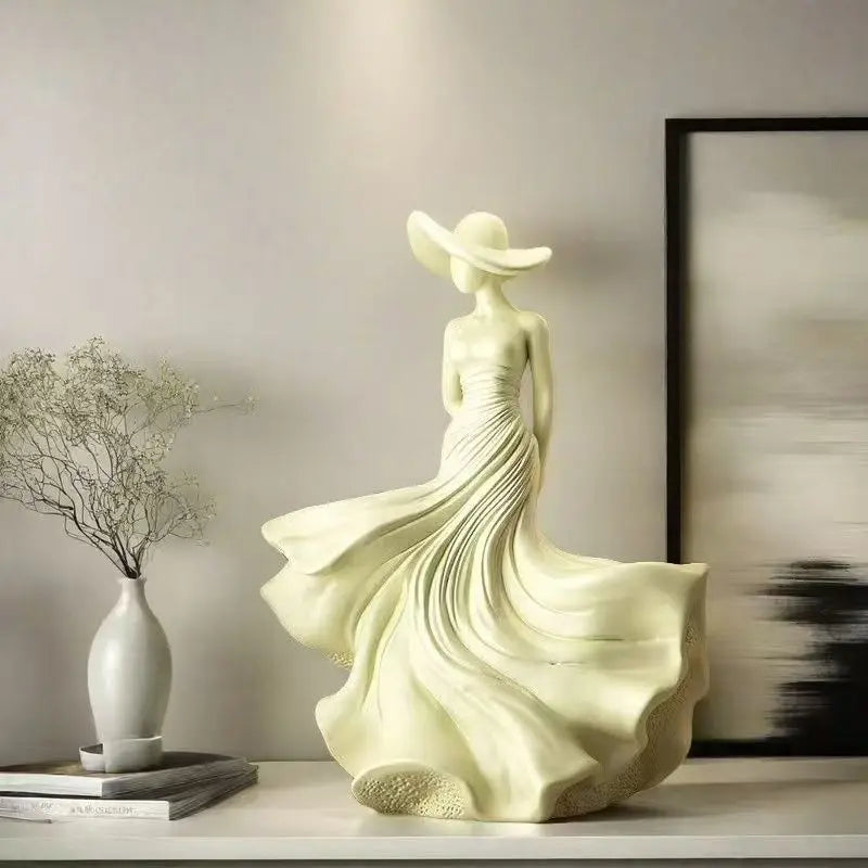Modern Woman Resin Figurine Art Sculpture - Home Decor for Living Room & Office
