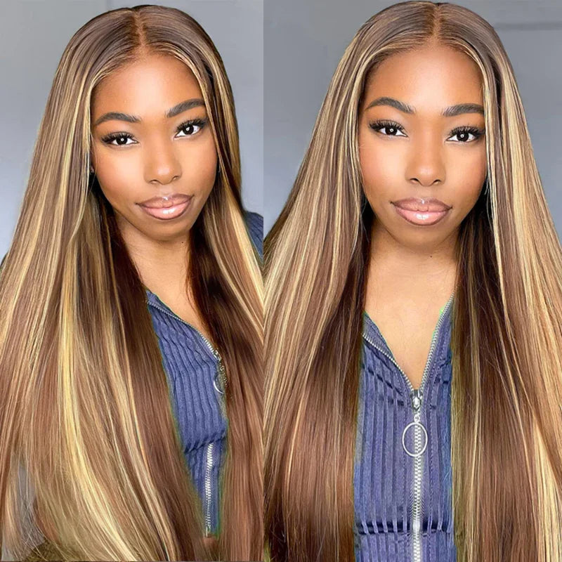 Highlight Human Hair Bundles & Weaves - 12-26 Inch Blonde Ombre, No Shedding, High Quality