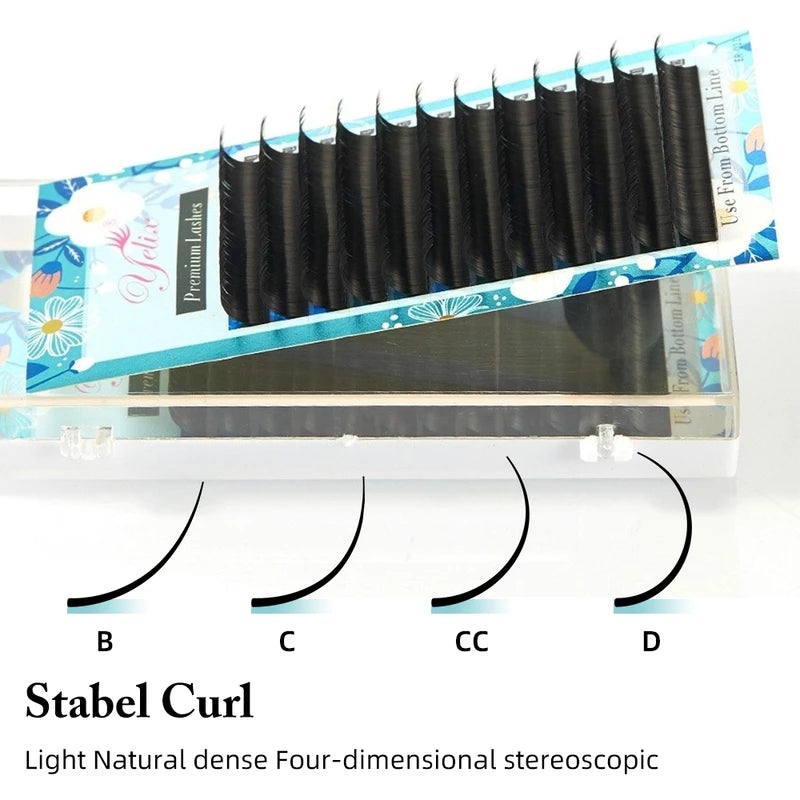 Matte Classic Lash Extensions 7-16mm D+ Curl Premium Silk Eyelashes - Professional Supplies