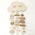Solid Wood Cloud Jewelry Hairpin Storage Box - Bow Organizer