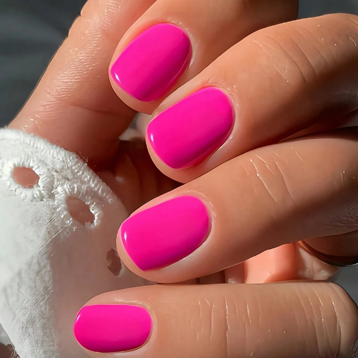 Medium Square White 3D Stereo Press On Nails - Full Cover Fake Nail Set for Stylish Women & Girls