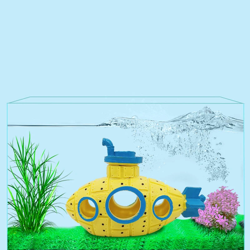 Aquarium Submarine Decoration Resin Fish Tank Scenic Ornament Shrimp Hideout