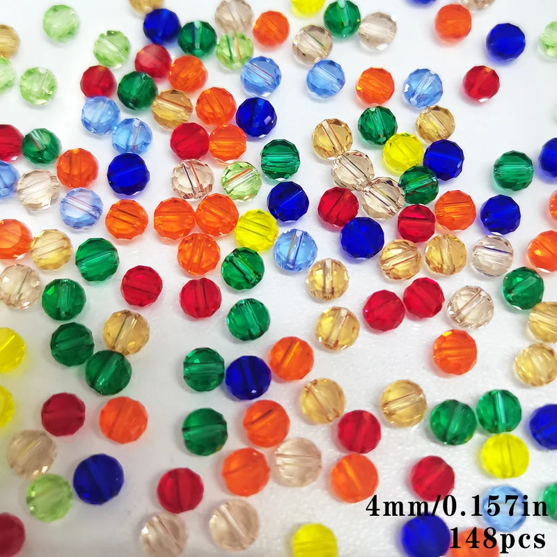 Colorful Flat Disc Glass Beads for Jewelry Making - Crystal Faceted Beads