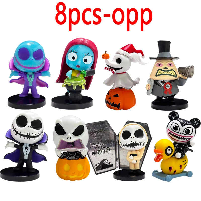 8PCS Nightmare Before Christmas Sally Collectible Doll Set - Halloween Birthday Kids Toys