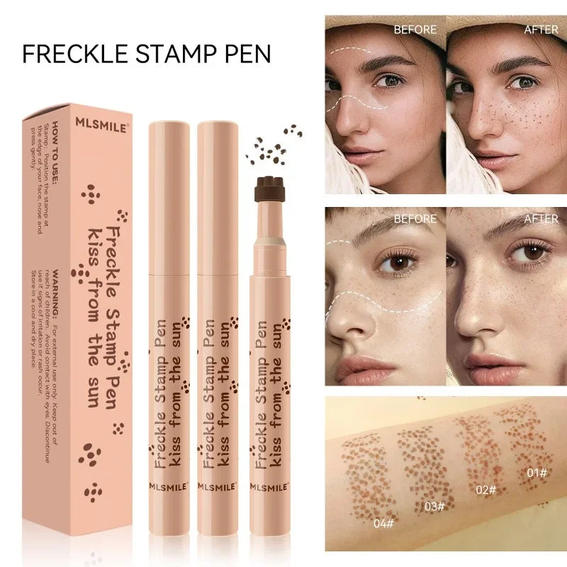 Waterproof Freckle Pen - Natural Simulation Fake Spot Makeup Tool with Stamp