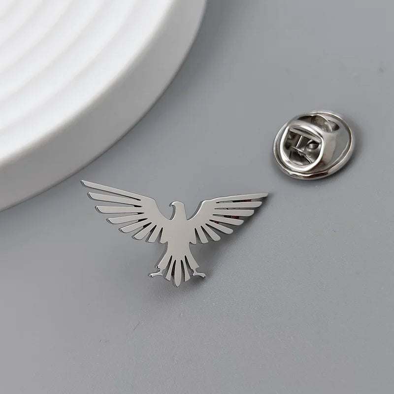 Eagle Stainless Steel Brooch Lapel Pin for Men Business & Wedding Gift