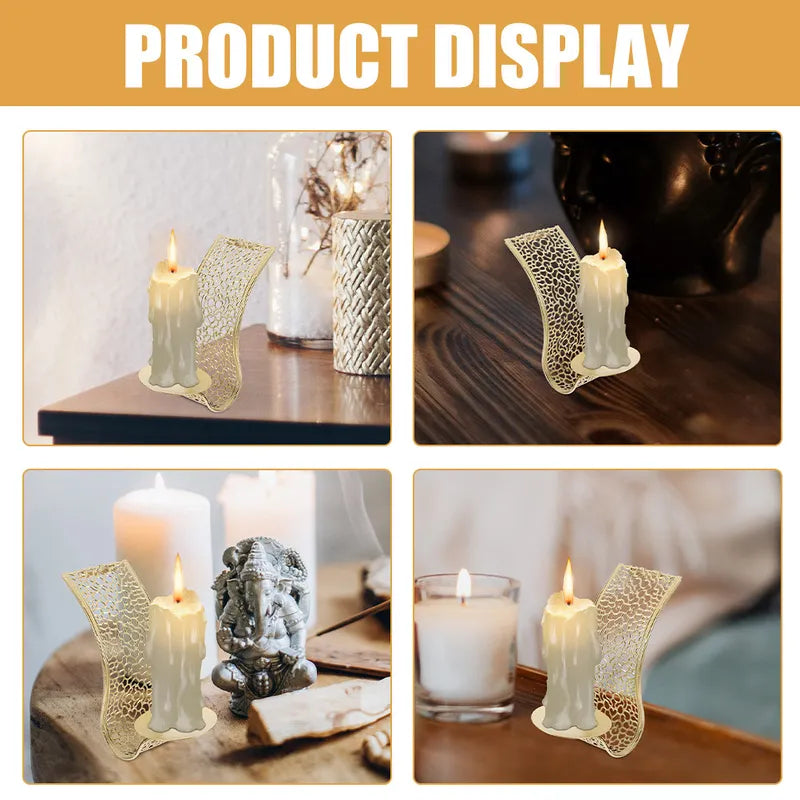 Set of 4 Metal Wall Candle Holders for Living Room & Home Decor